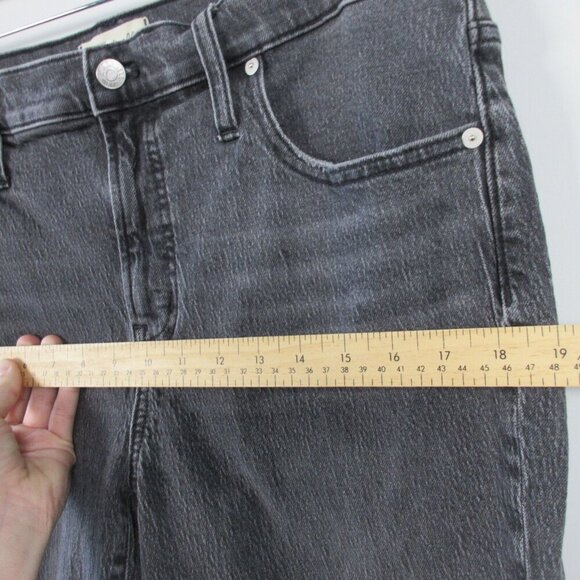 Madewell The Perfect Vintage Jean Women 31 Black Ankle Cotton Denim Distress 630 - Picture 10 of 13